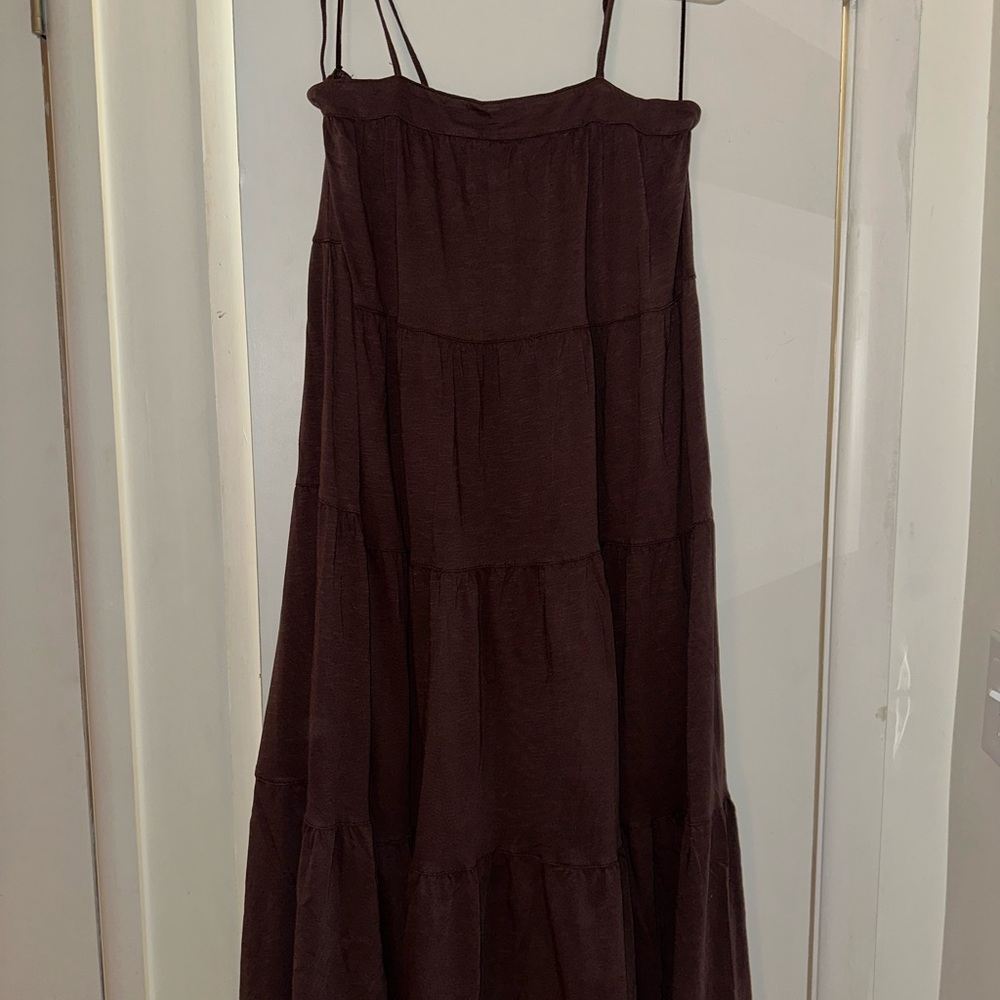American Eagle Outfitters Brown Tiered Maxi Sundress